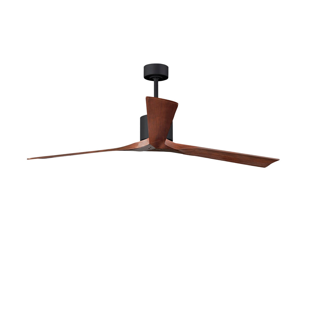 72in Ceiling Fan In Matte Black - Walnut Blades