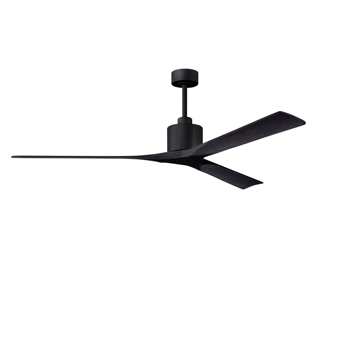 72in Ceiling Fan In Matte Black And Matte Black Blades by Matthews Fan Company