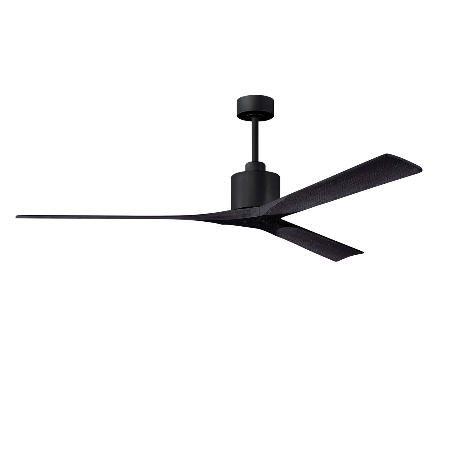 72in Ceiling Fan In Matte Black And Matte Black Blades by Matthews Fan Company