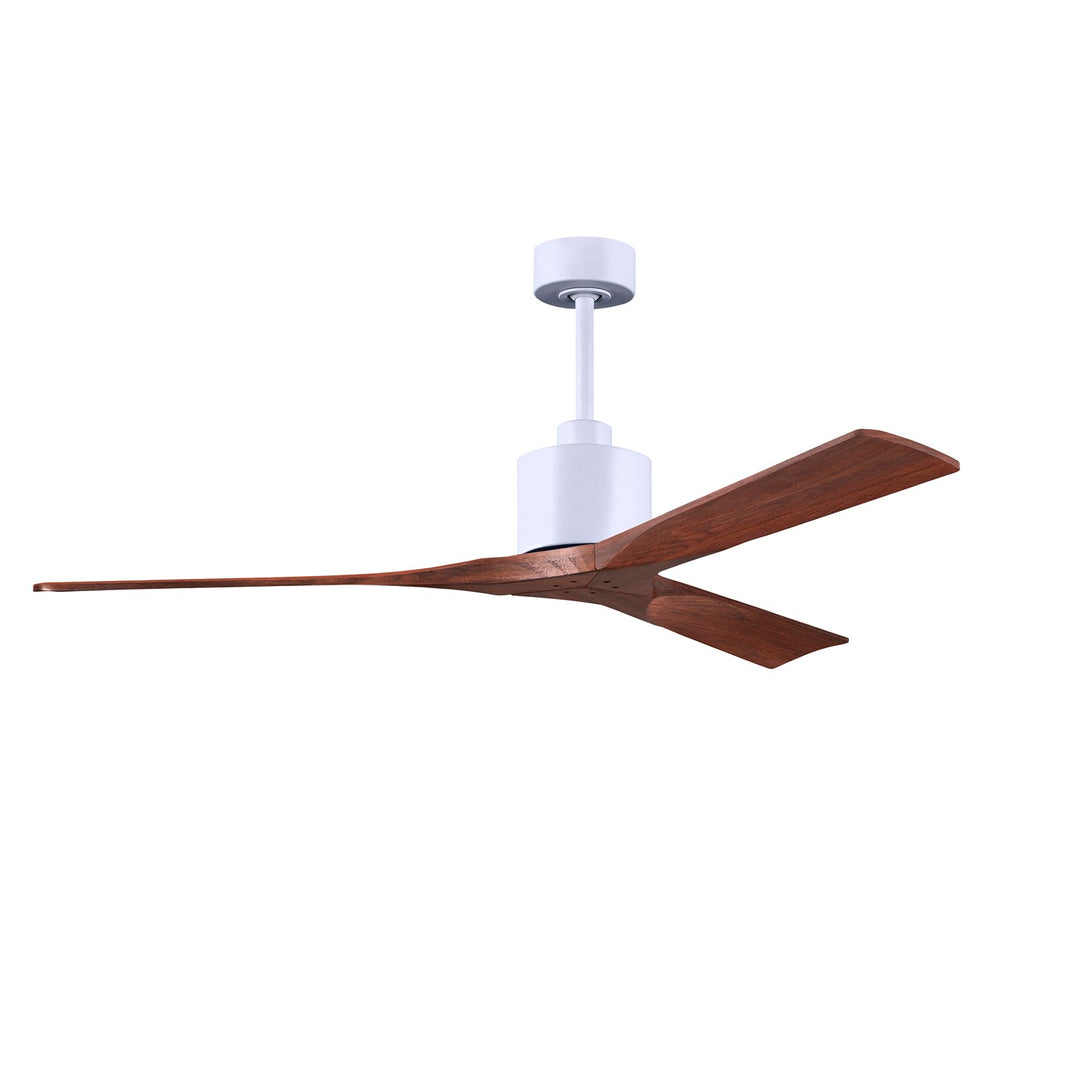 60in Ceiling Fan In Matte White - Walnut Blades by Matthews Fan Company