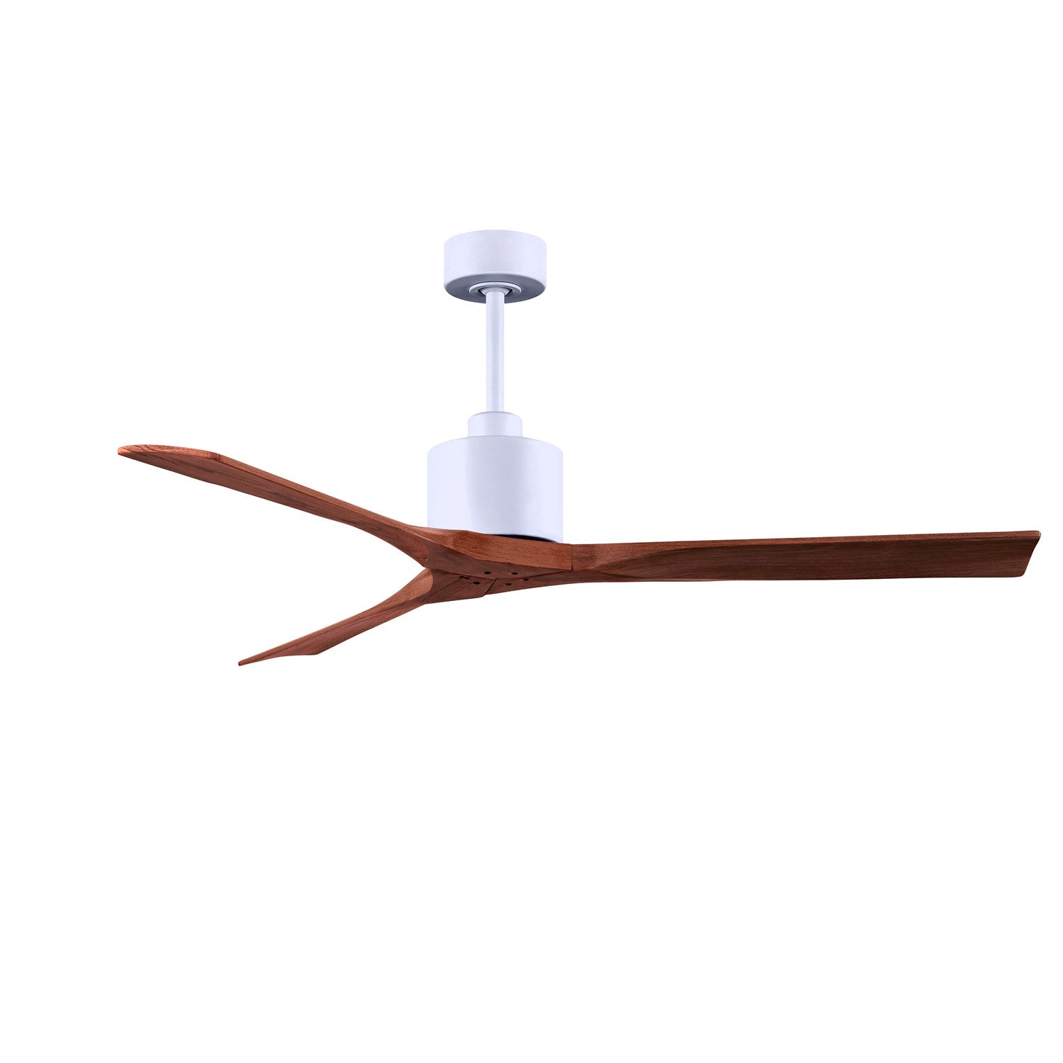 60in Ceiling Fan In Matte White - Walnut Blades