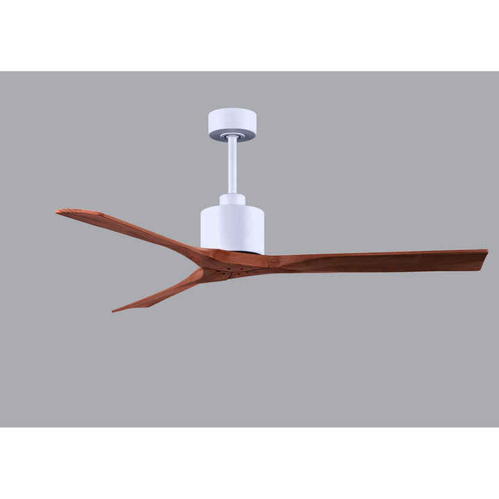 60in Ceiling Fan In Matte White - Walnut Blades