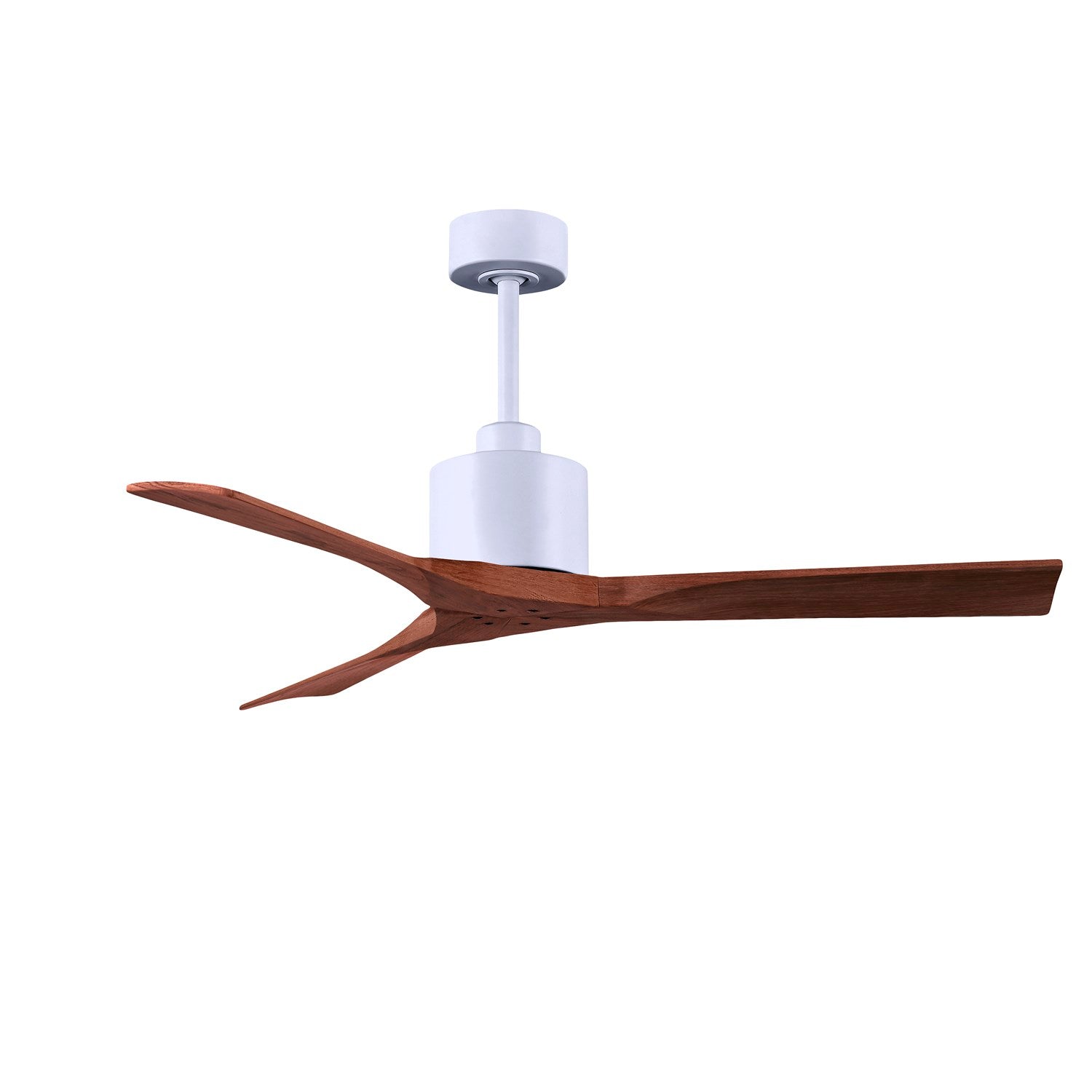 52in Ceiling Fan In Matte White - Walnut Blades