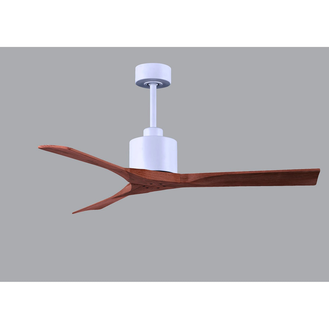 52in Ceiling Fan In Matte White - Walnut Blades