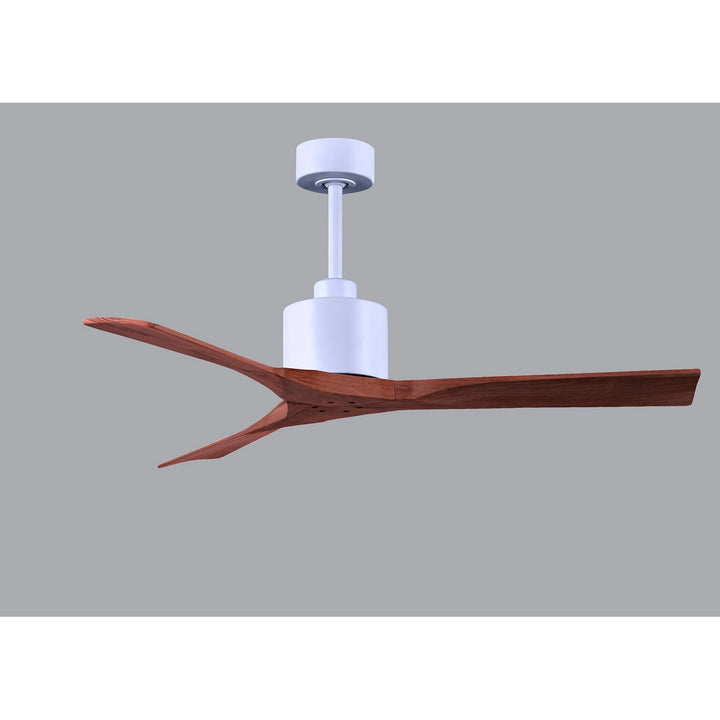 52in Ceiling Fan In Matte White - Walnut Blades