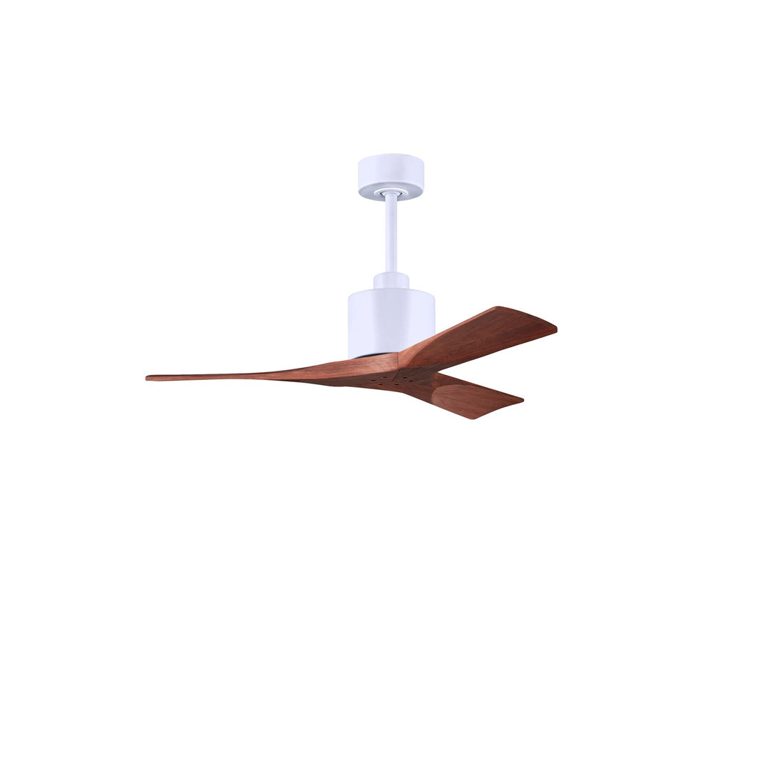 42in Ceiling Fan In Matte White - Walnut Blades by Matthews Fan Company