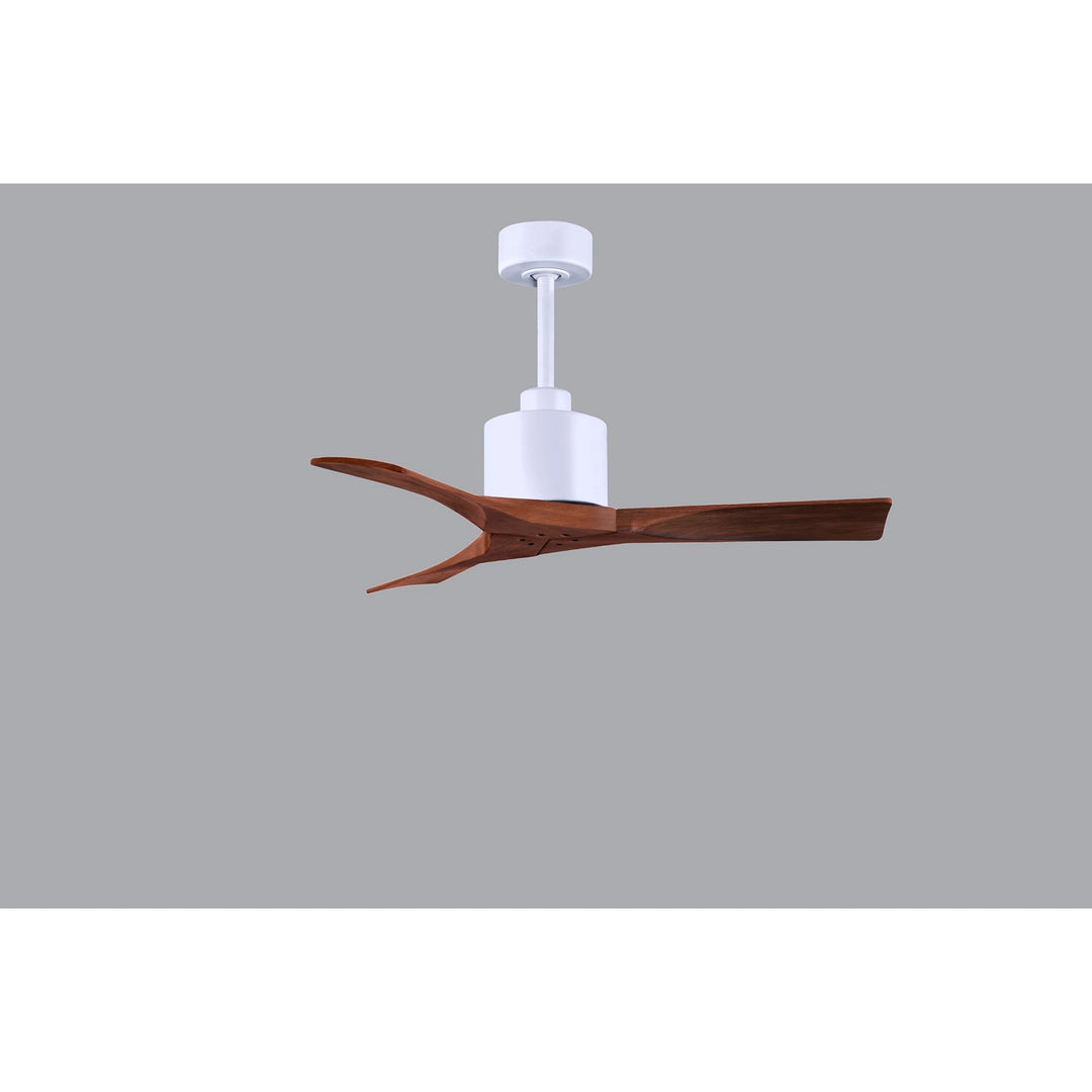 42in Ceiling Fan In Matte White - Walnut Blades