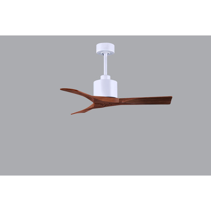 42in Ceiling Fan In Matte White - Walnut Blades