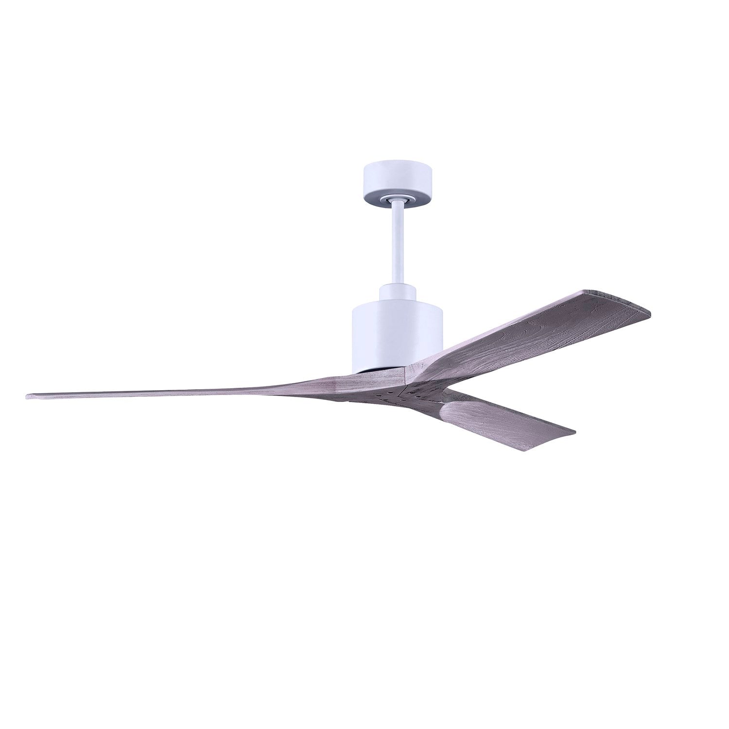 60in Ceiling Fan In Matte White - Barnwood Tone Blades by Matthews Fan Company