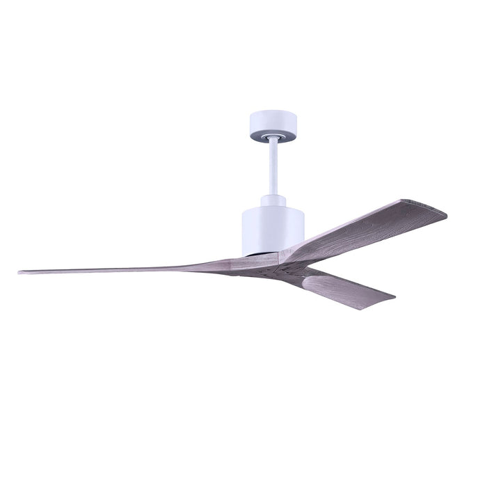 60in Ceiling Fan In Matte White - Barnwood Tone Blades by Matthews Fan Company