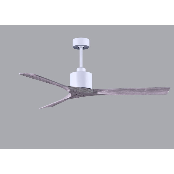 60in Ceiling Fan In Matte White - Barnwood Tone Blades