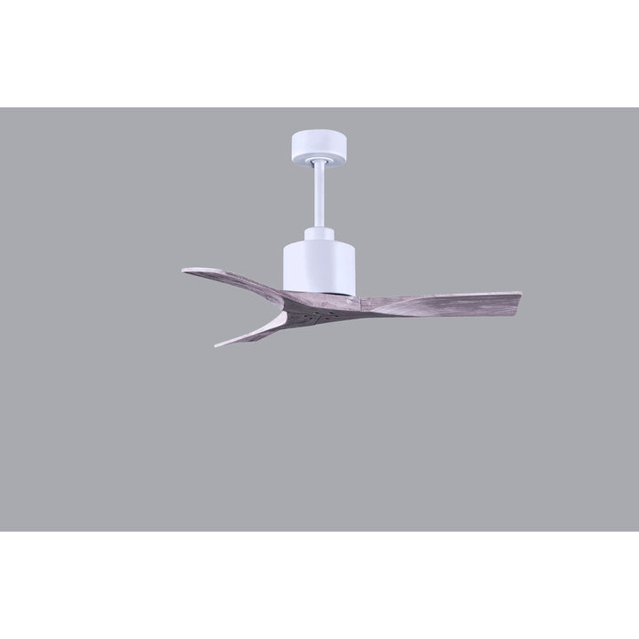 42in Ceiling Fan In Matte White - Barnwood Tone Blades