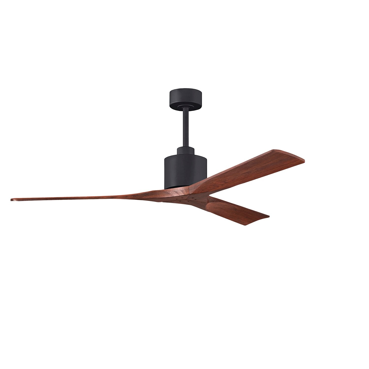60in Ceiling Fan In Matte Black - Walnut Blades by Matthews Fan Company