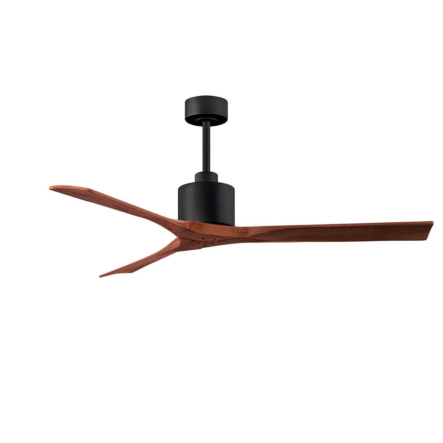 60in Ceiling Fan In Matte Black - Walnut Blades