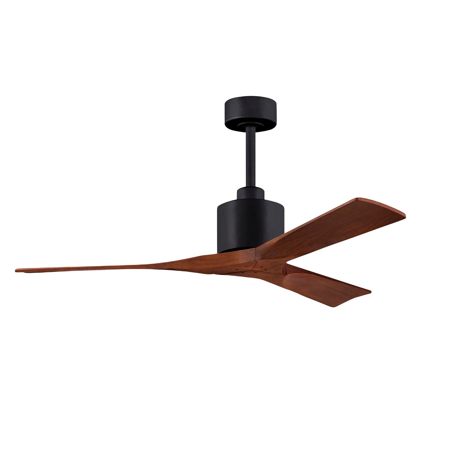 52in Ceiling Fan In Matte Black - Walnut Blades by Matthews Fan Company