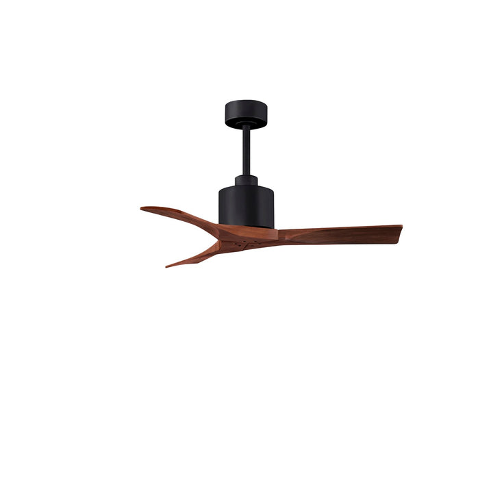 42in Ceiling Fan In Matte Black - Walnut Blades