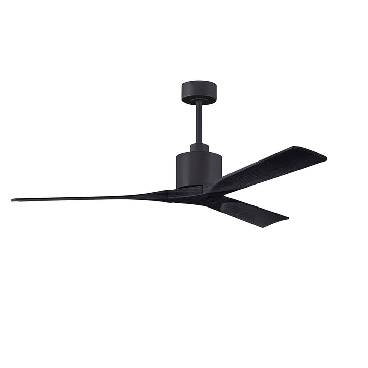 60in Ceiling Fan In Matte Black And Matte Black Blades by Matthews Fan Company