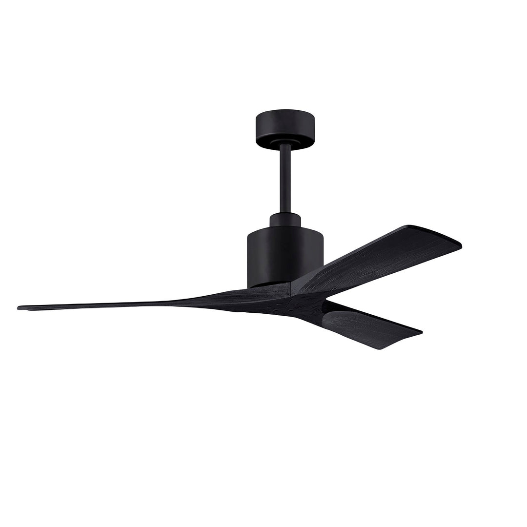 52in Ceiling Fan In Matte Black And Matte Black Blades by Matthews Fan Company