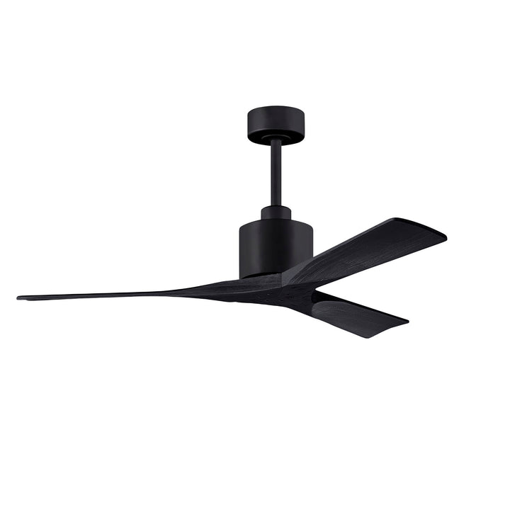 52in Ceiling Fan In Matte Black And Matte Black Blades by Matthews Fan Company
