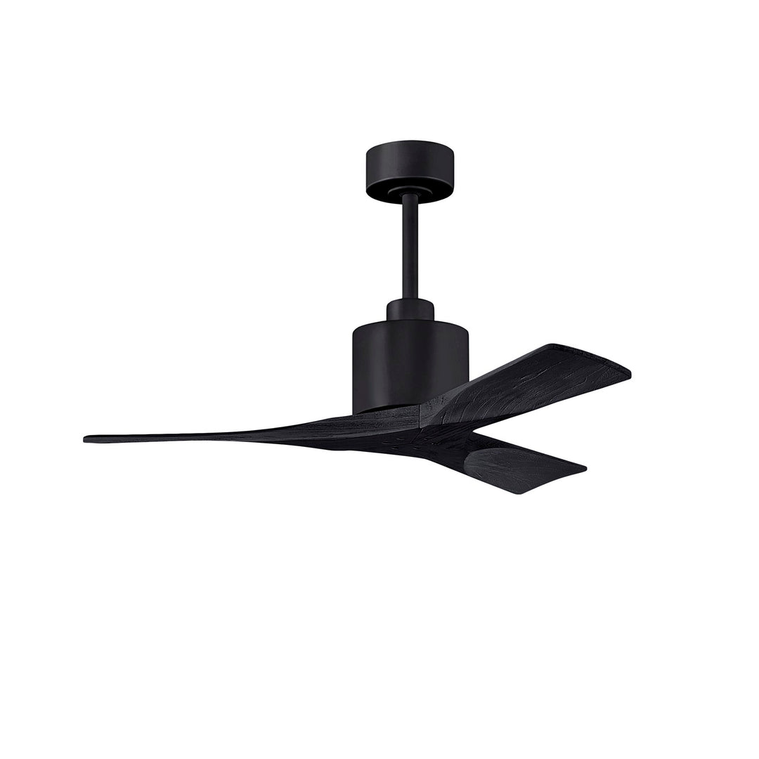 42in Ceiling Fan In Matte Black And Matte Black Blades by Matthews Fan Company
