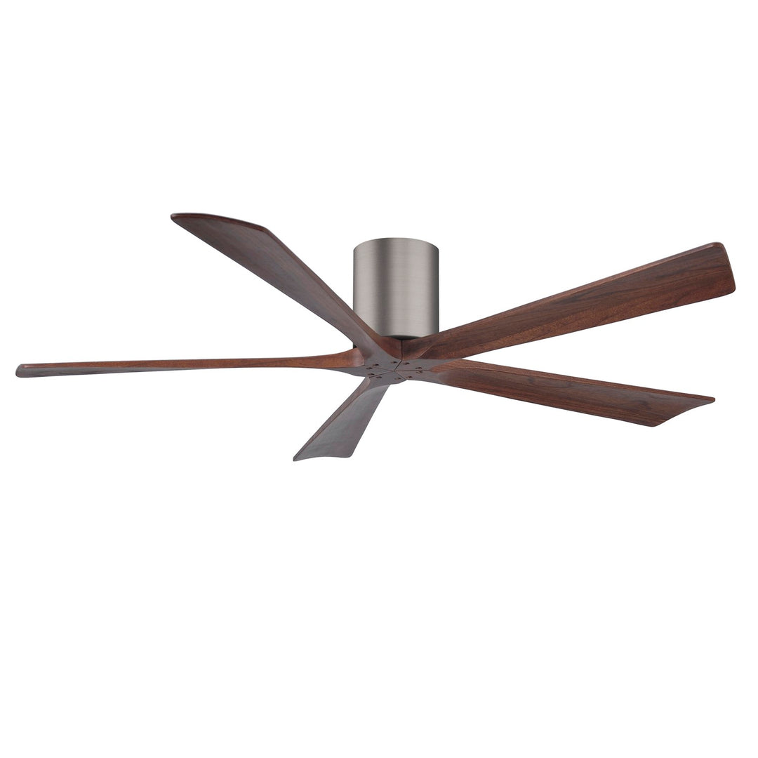 H Flush Mounted 60in Ceiling Fan In Brushed Bronze And Walnut Blades by Matthews Fan Company