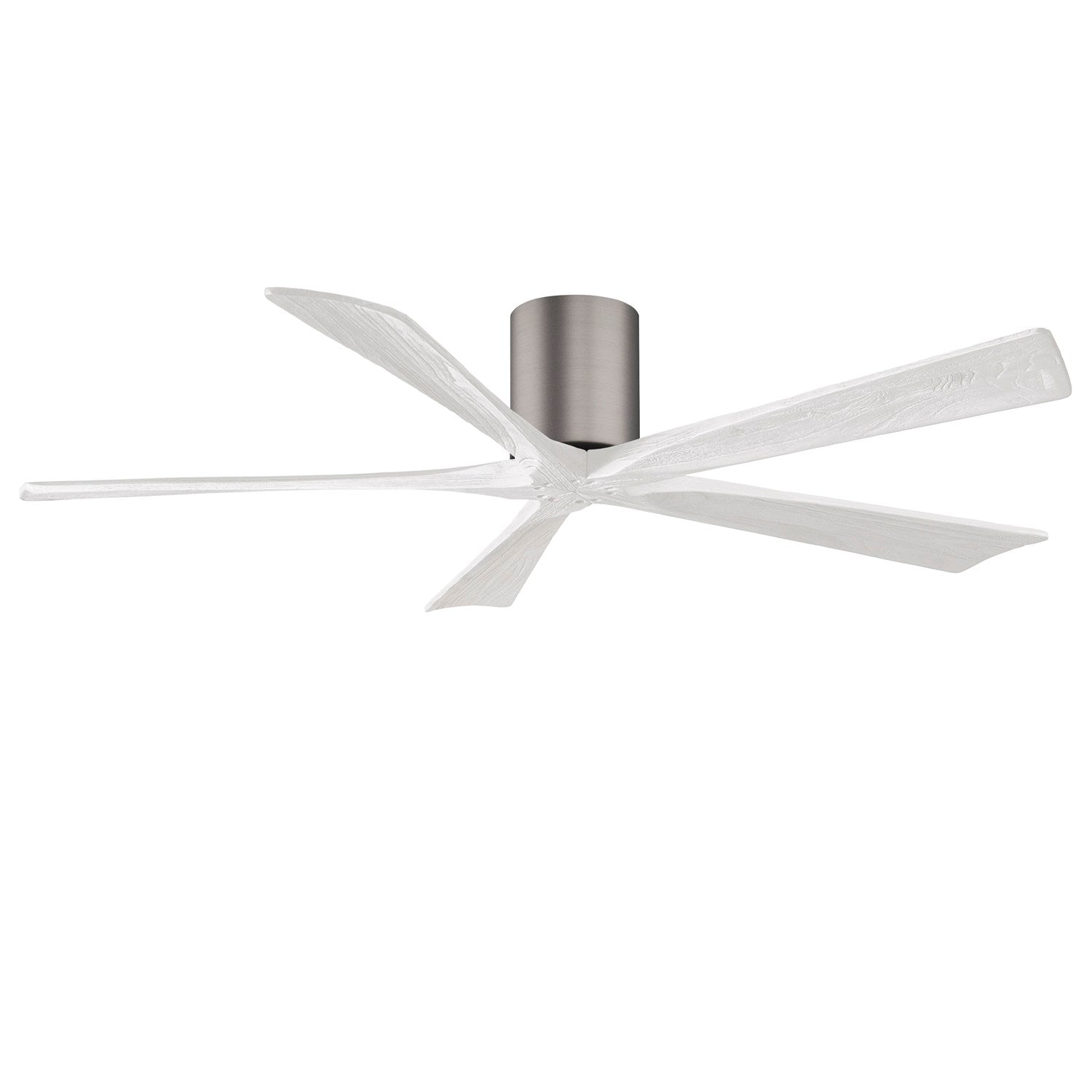 H Flush Mounted 60" Ceiling Fan In Brushed Bronze And Matte White Blades by Matthews Fan Company