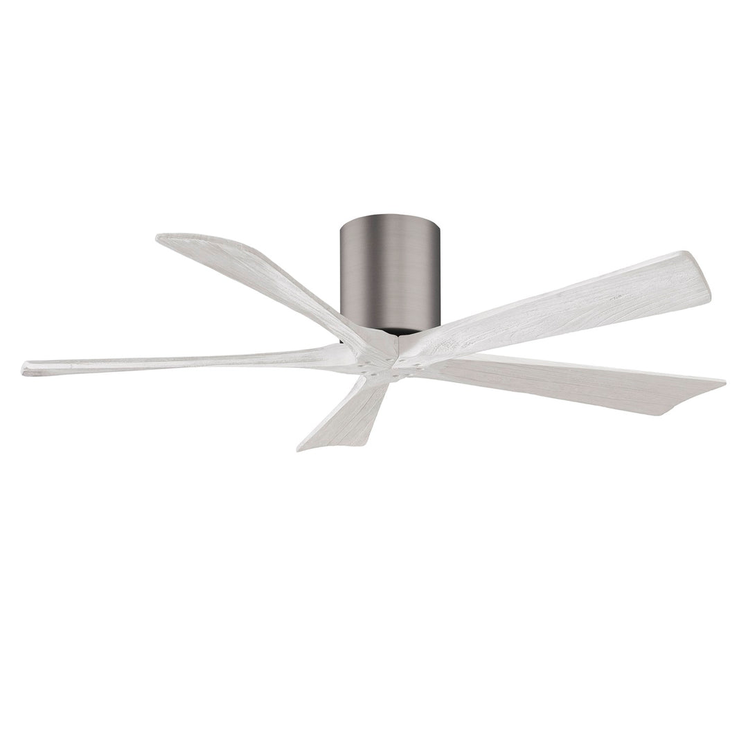 H Flush Mounted 52" Ceiling Fan In Brushed Bronze And Matte White Blades by Matthews Fan Company