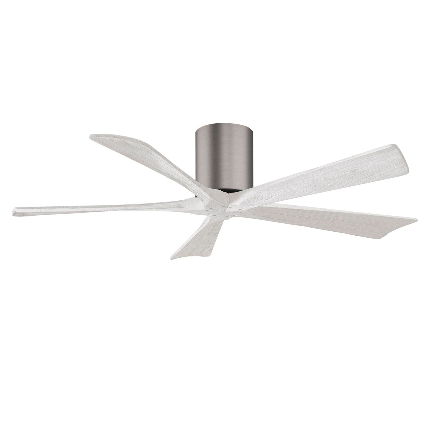 H Flush Mounted 52" Ceiling Fan In Brushed Bronze And Matte White Blades by Matthews Fan Company