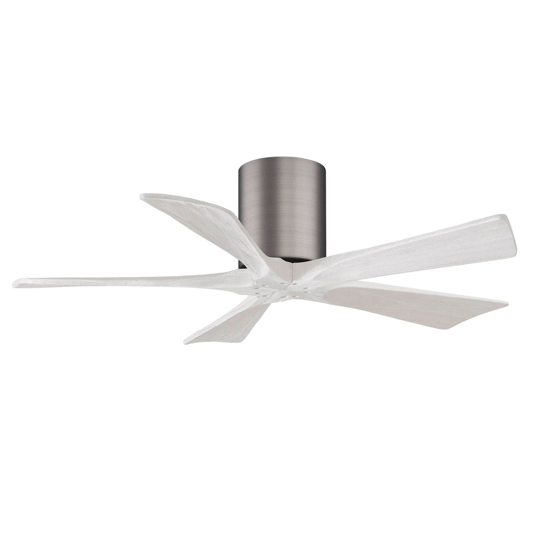 H Flush Mounted 42" Ceiling Fan In Brushed Bronze And Matte White Blades by Matthews Fan Company