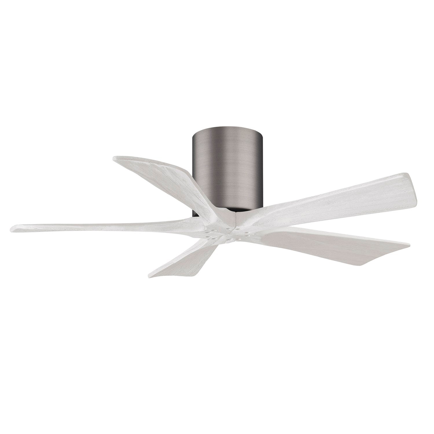 H Flush Mounted 42" Ceiling Fan In Brushed Bronze And Matte White Blades by Matthews Fan Company