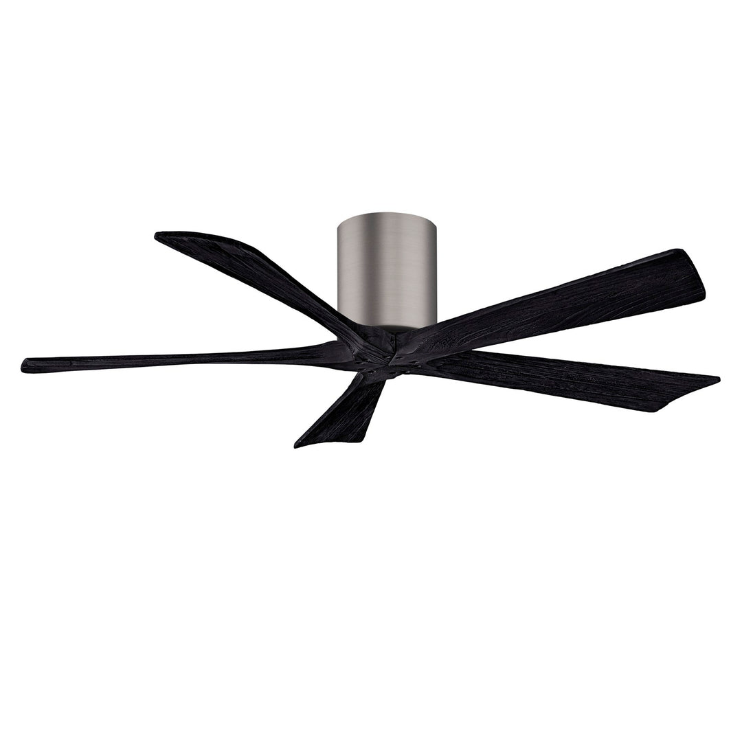 H Flush Mounted 52" Ceiling Fan In Brushed Bronze And Matte Black Blades by Matthews Fan Company