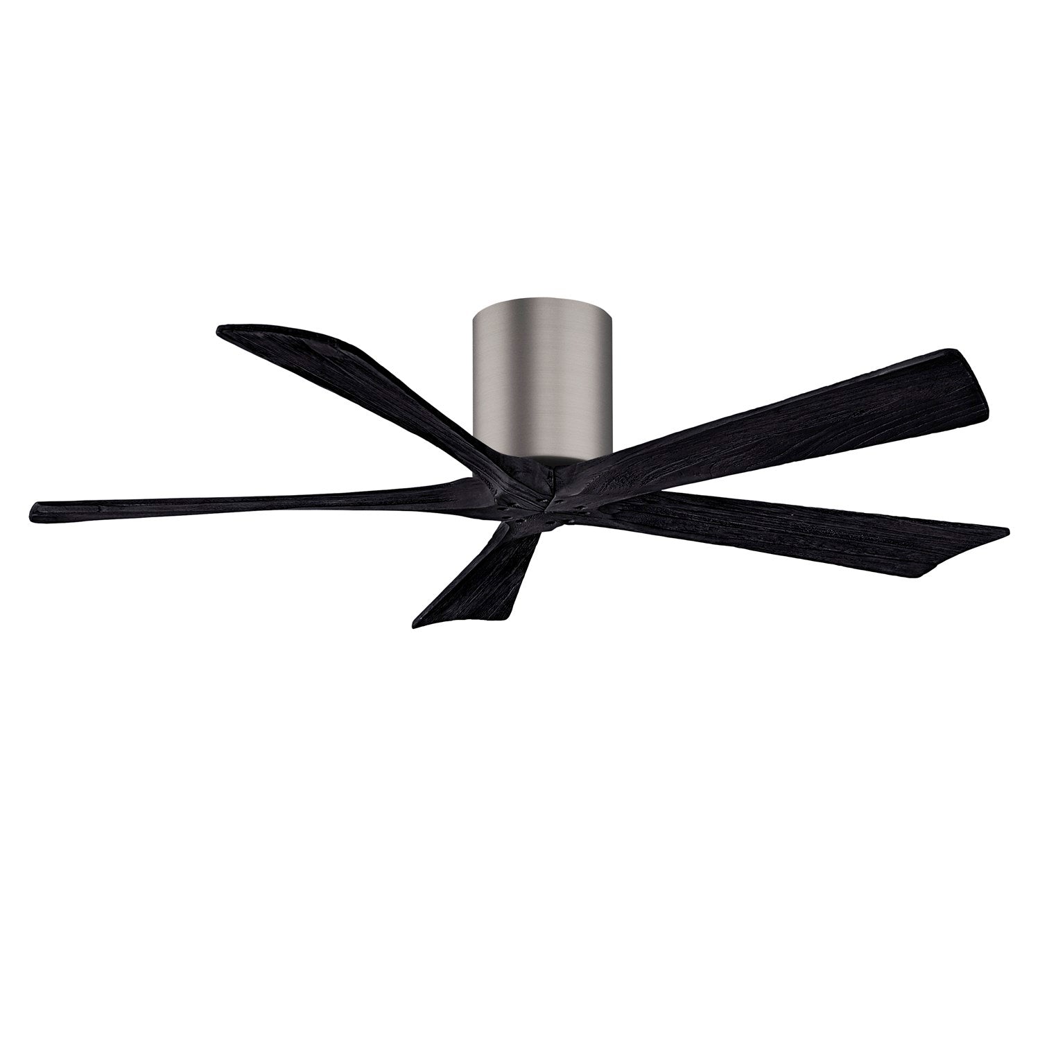 H Flush Mounted 52" Ceiling Fan In Brushed Bronze And Matte Black Blades by Matthews Fan Company