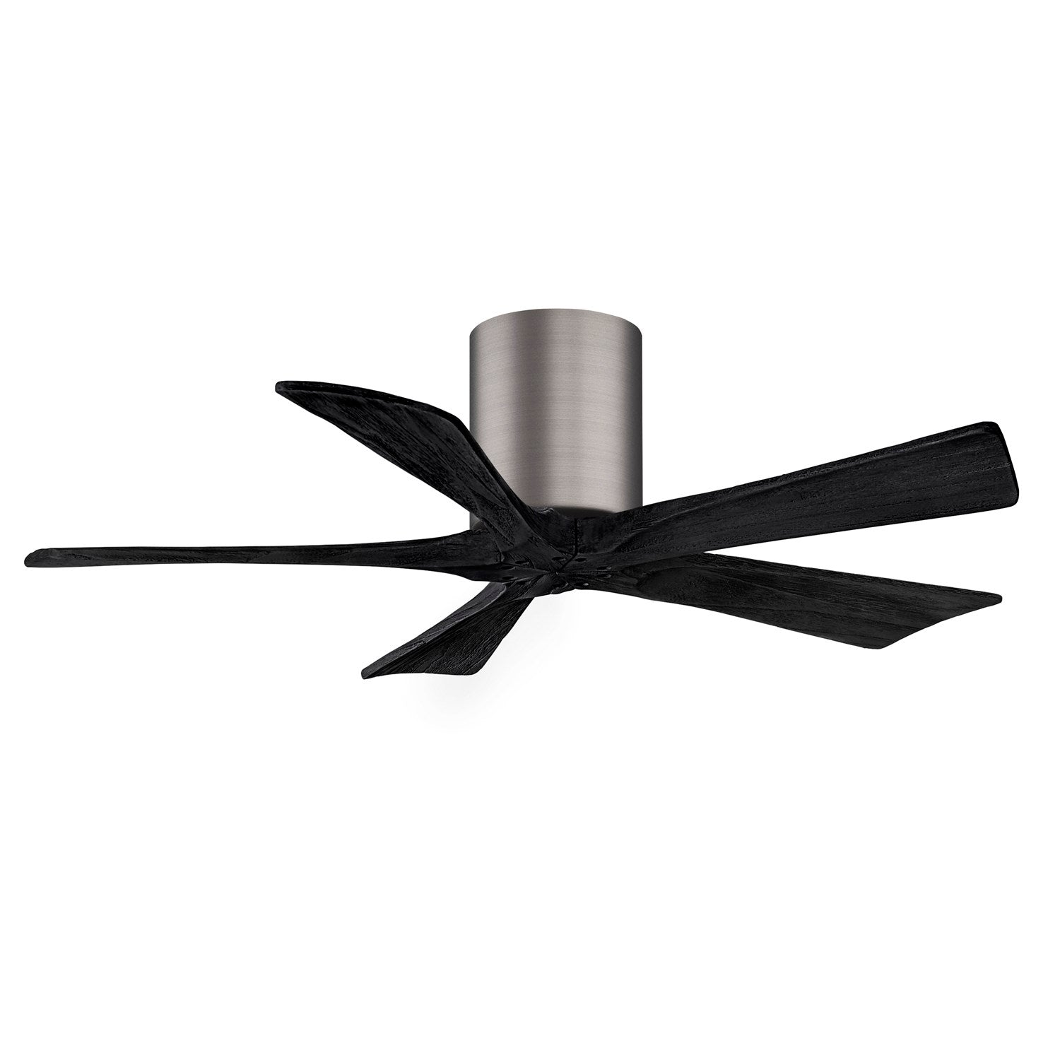 H Flush Mounted 42" Ceiling Fan In Brushed Bronze And Matte Black Blades by Matthews Fan Company