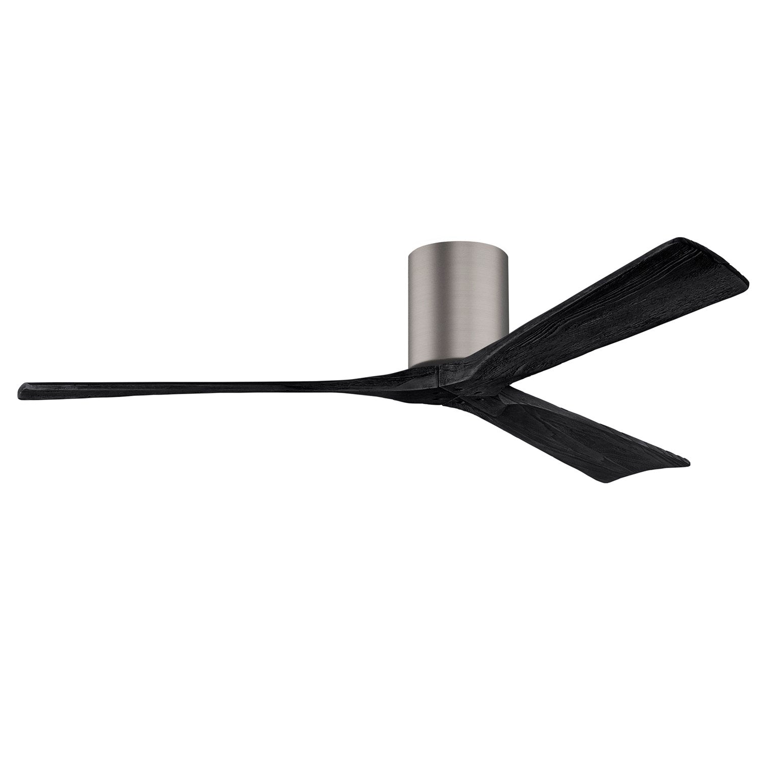 H Flush Mounted 60" Ceiling Fan In Brushed Pewter And Matte Black Blades by Matthews Fan Company