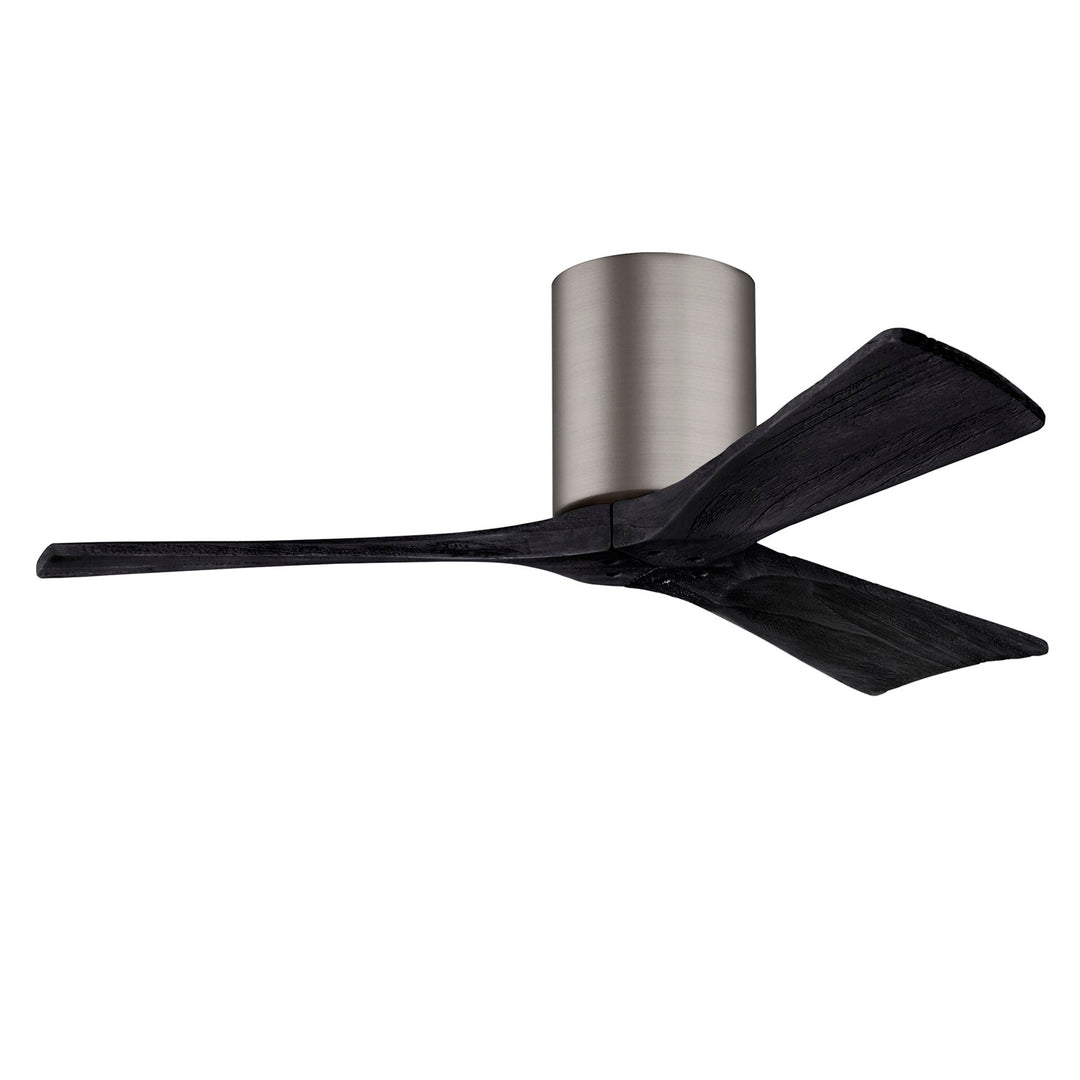 H Flush Mounted 42" Ceiling Fan In Brushed Pewter And Matte Black Blades by Matthews Fan Company