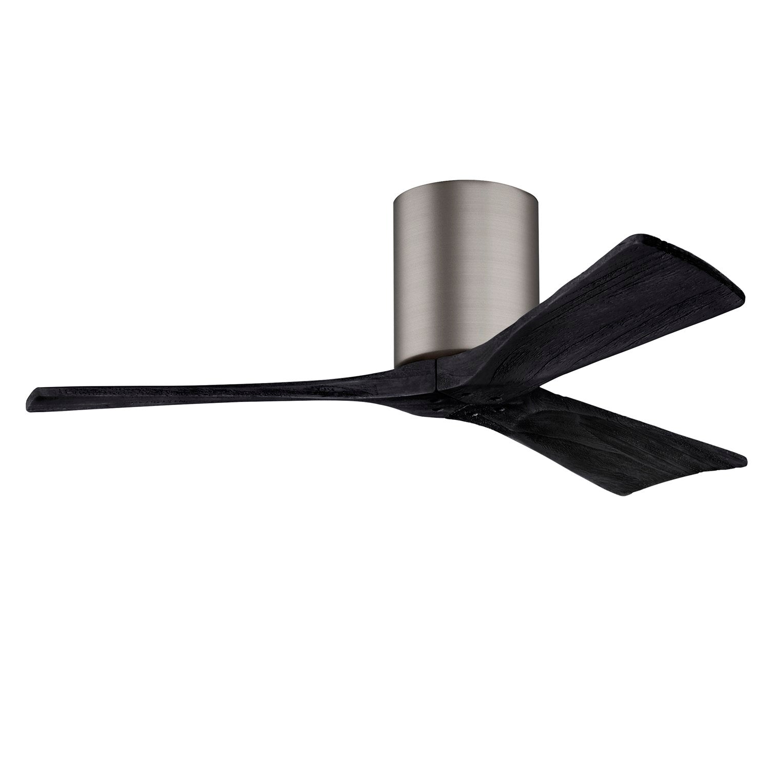 H Flush Mounted 42" Ceiling Fan In Brushed Pewter And Matte Black Blades by Matthews Fan Company