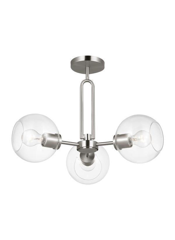 Three Light Semi-Flush Convertible Pendant