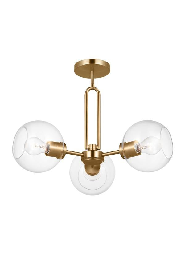 Three Light Semi-Flush Convertible Pendant
