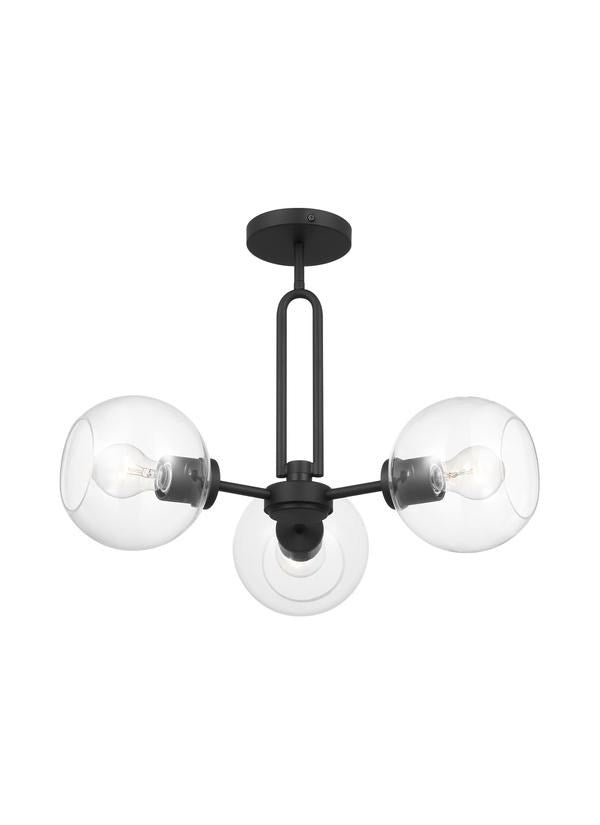 Three Light Semi-Flush Convertible Pendant