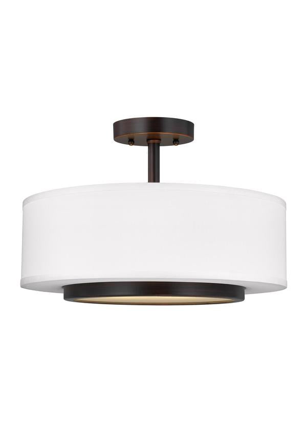 Two Light Semi-Flush Convertible Pendant