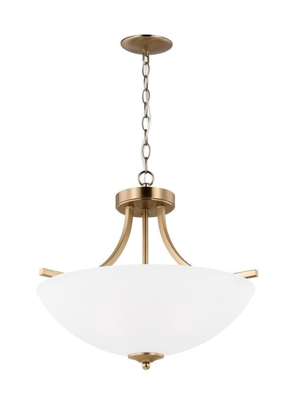 Medium Three Light Semi-Flush Convertible Pendant