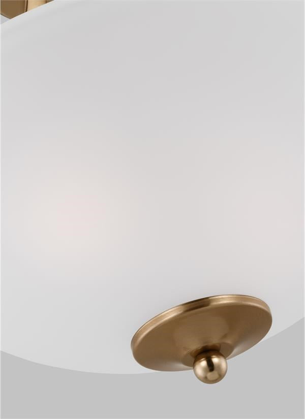 Small Two Light Semi-Flush Convertible Pendant