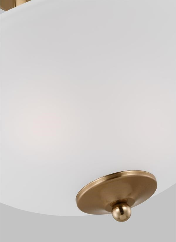Small Two Light Semi-Flush Convertible Pendant