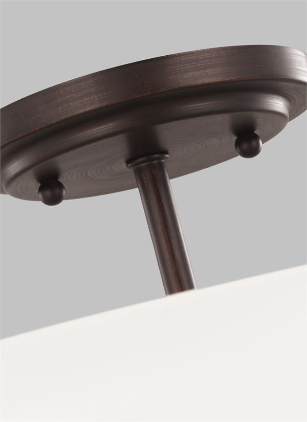 Two Light Semi-Flush Convertible Pendant