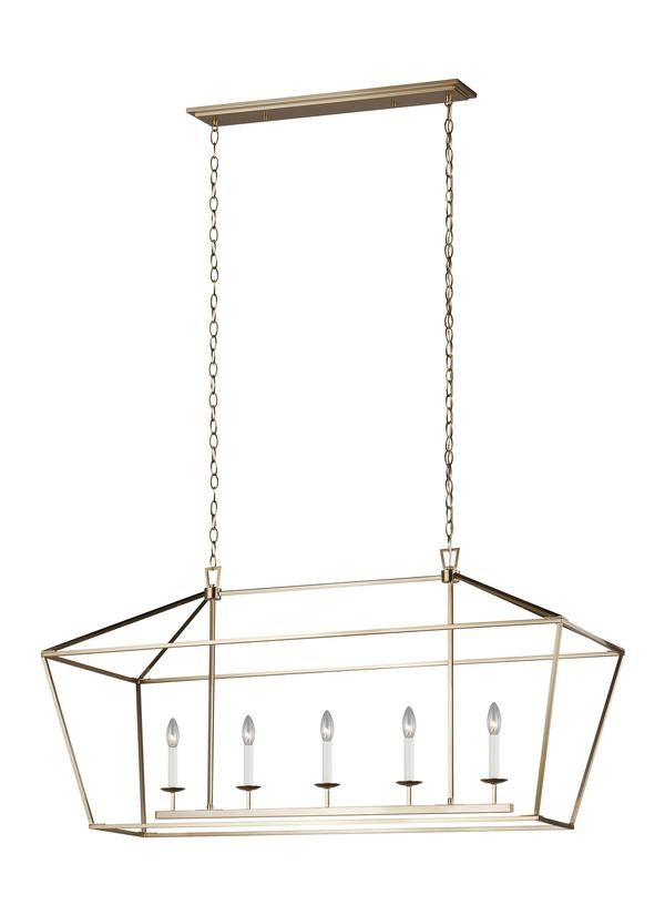 Five Light Medium Linear Chandelier