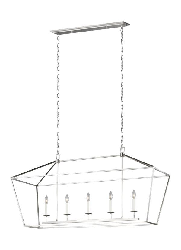 Five Light Medium Linear Chandelier