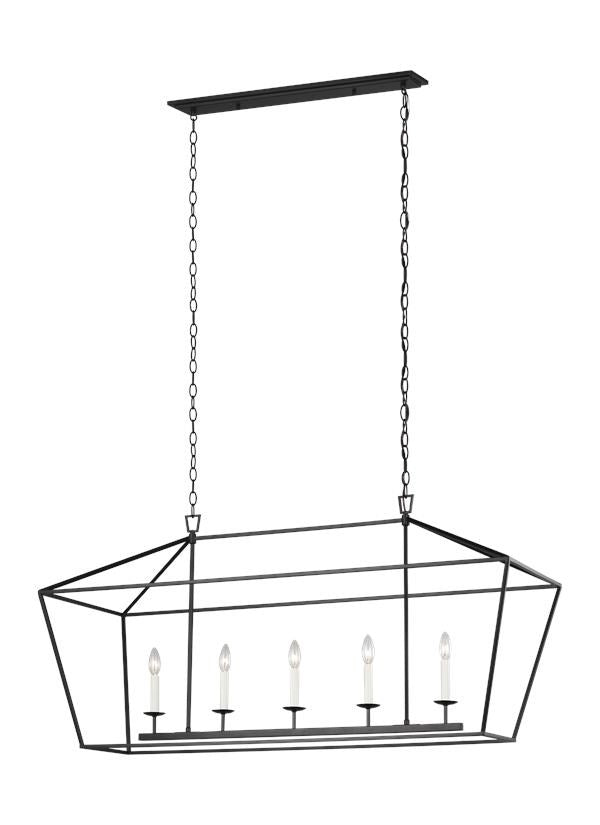 Five Light Medium Linear Chandelier