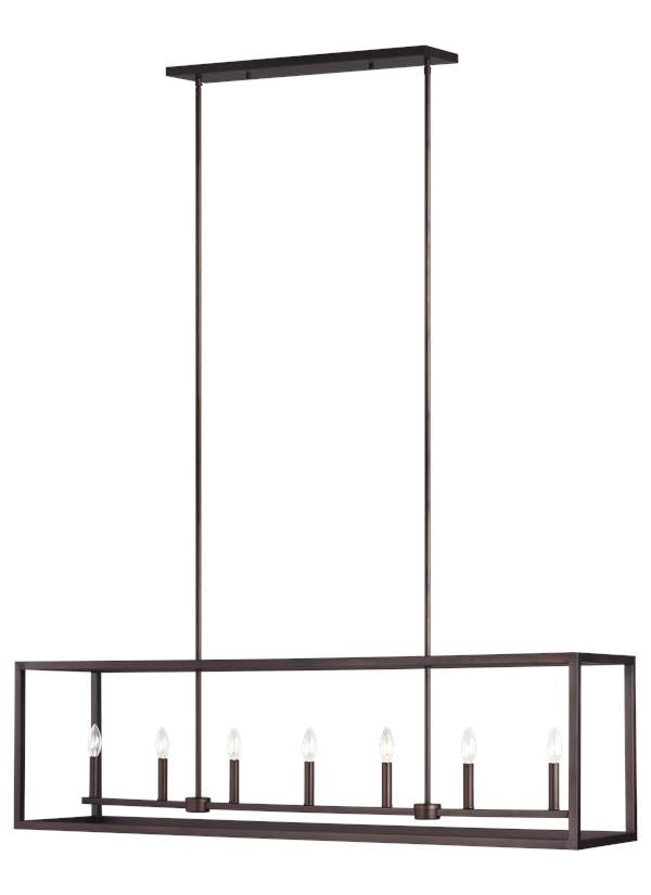 Long Seven Light Island Pendant by Generation Lighting