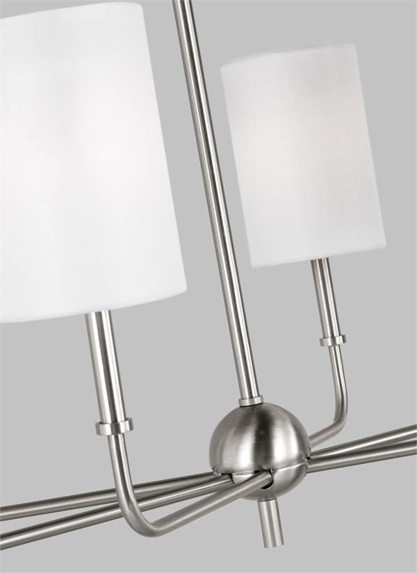 Six Light Linear Chandelier