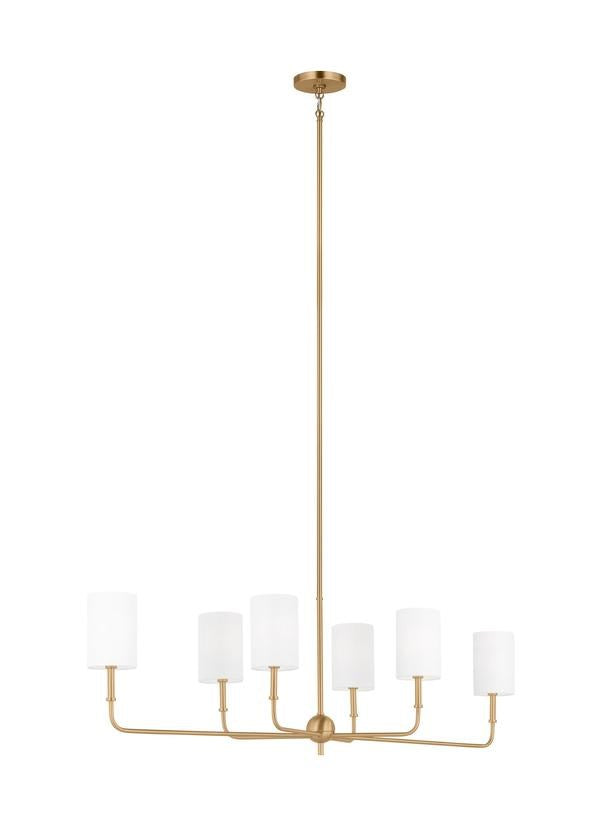 Six Light Linear Chandelier